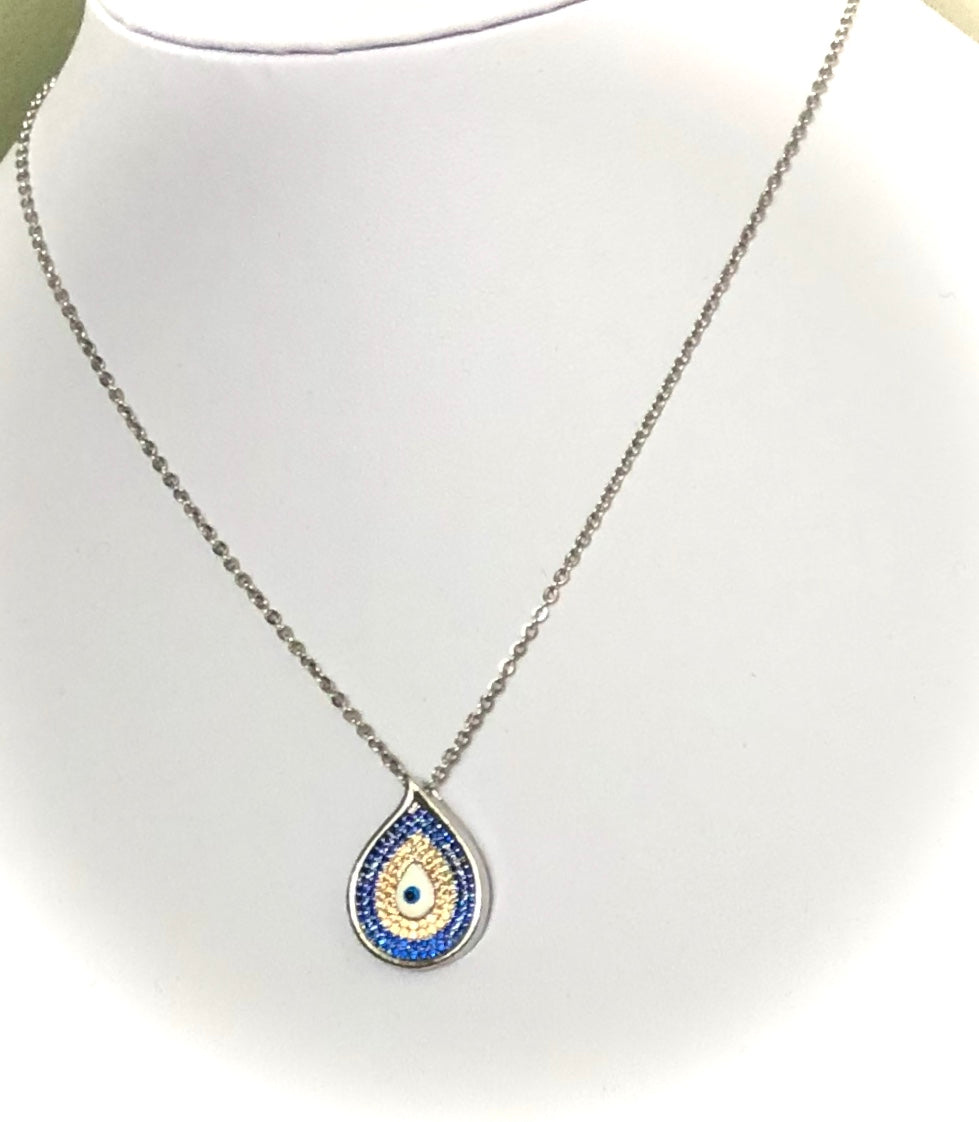 Pave evil clearance eye necklace