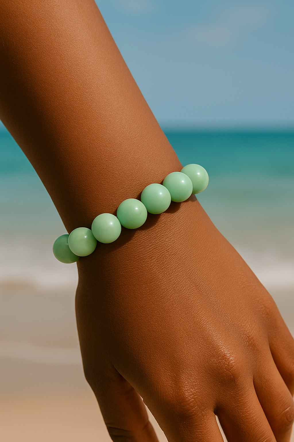 Green Moonstone - Unisex Single Stacking Bracelets