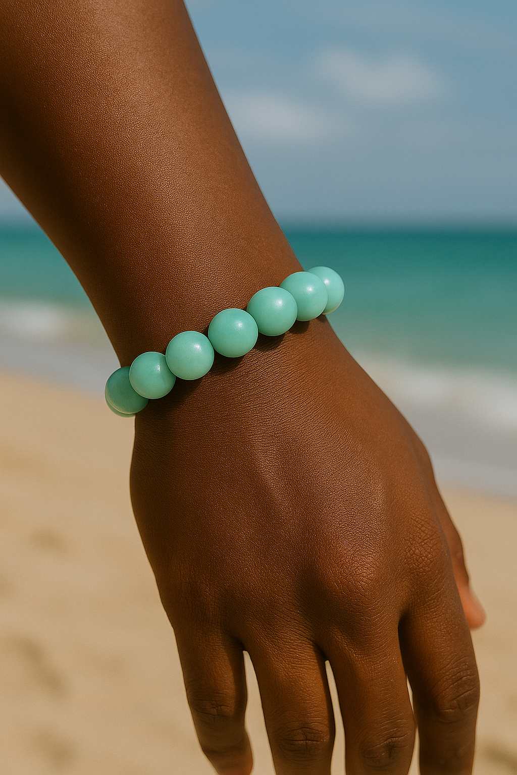Green Moonstone - Unisex Single Stacking Bracelets