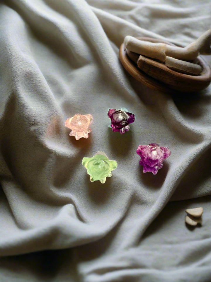 Tiny Stitch Fluorite Carvings