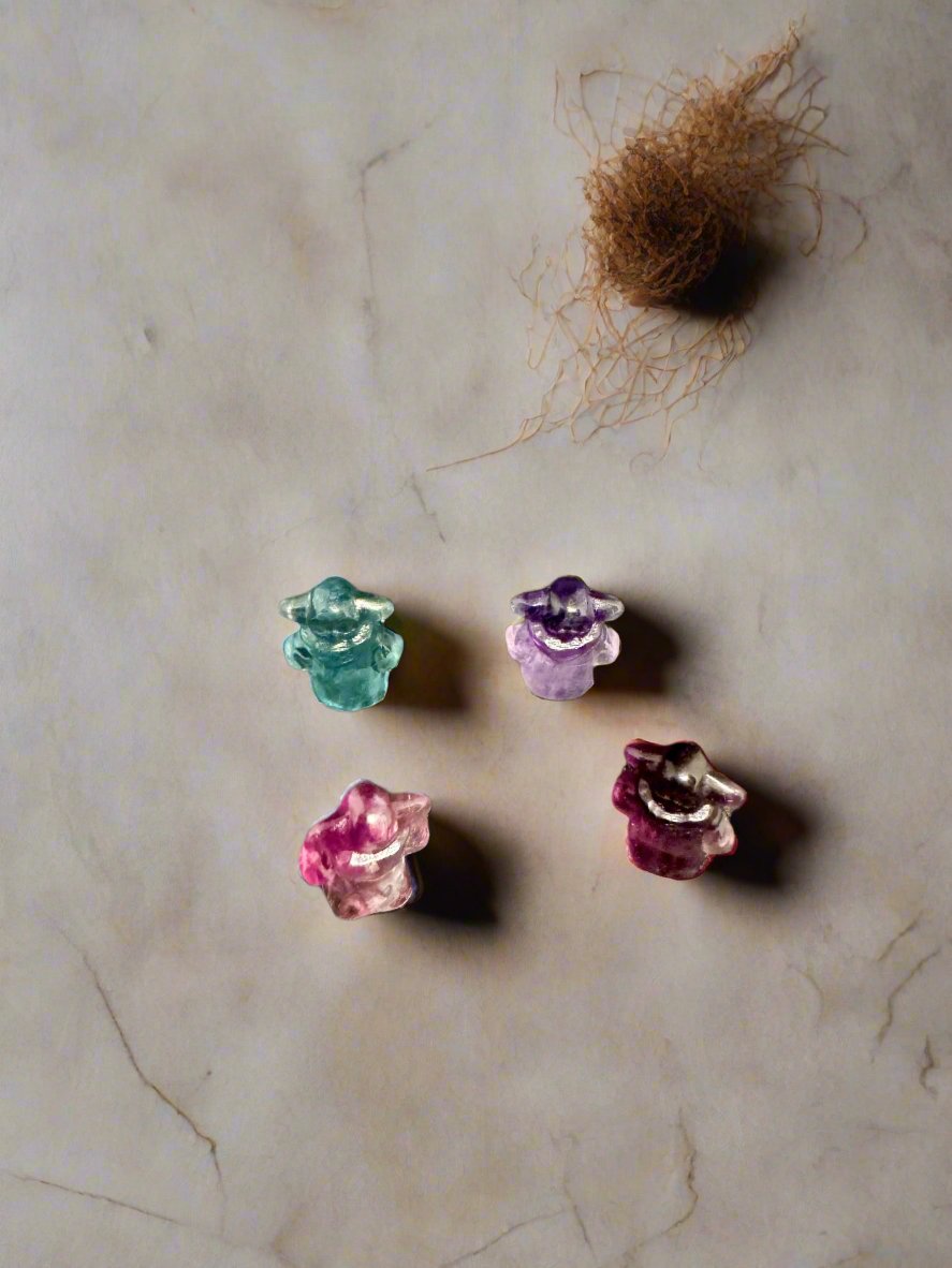 Tiny Baby YODA Fluorite Carvings