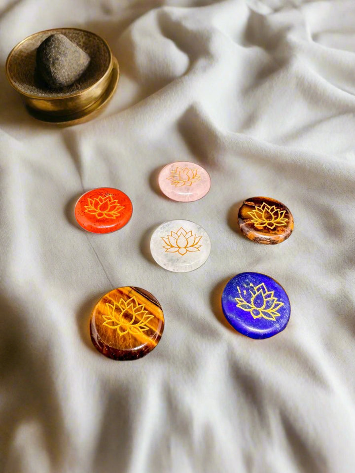 Engraved LOTUS COIN Carvings