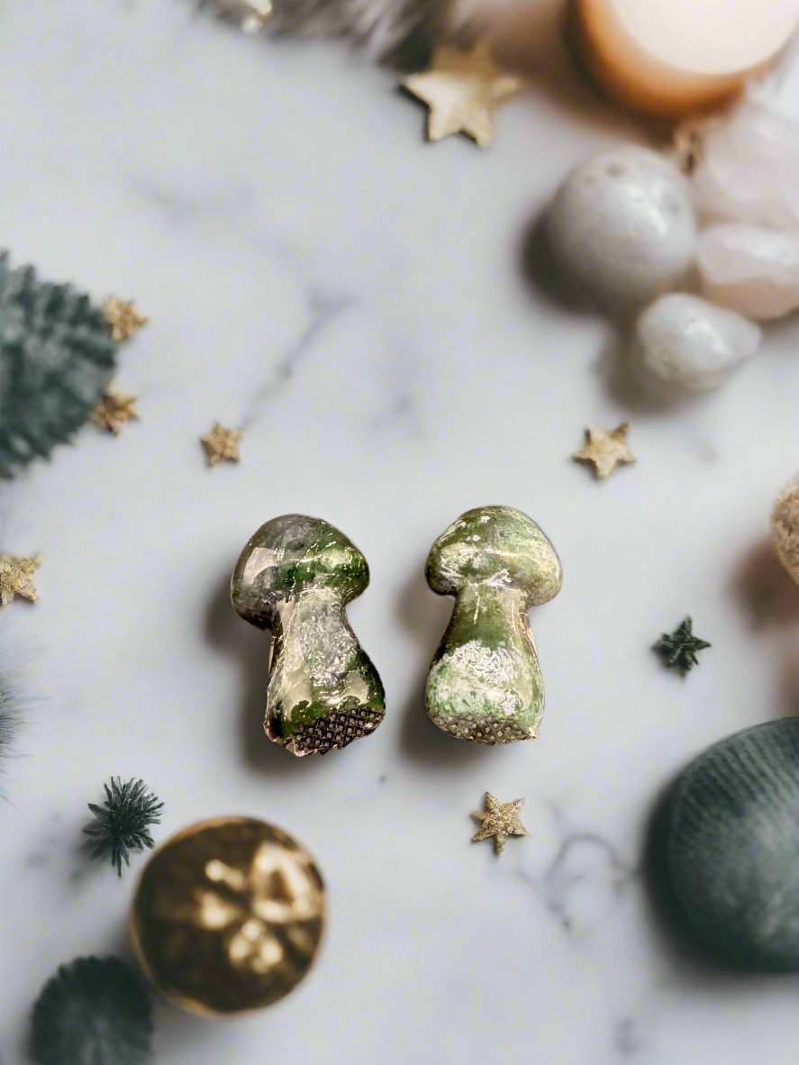 Moss Agate Medium Mushroom