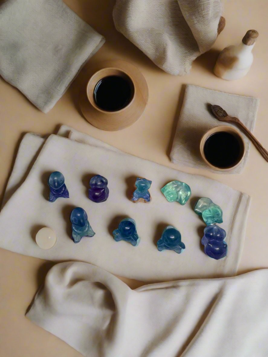 Tiny Asst. POKEMON Fluorite Carvings