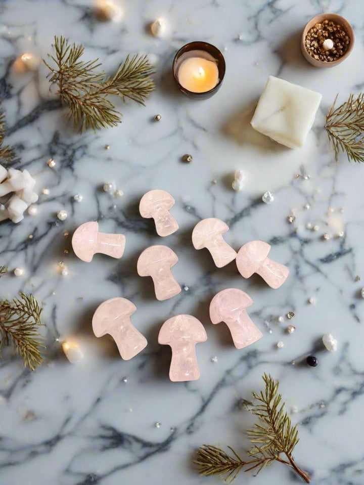 Rose Quartz Mini Mushrooms