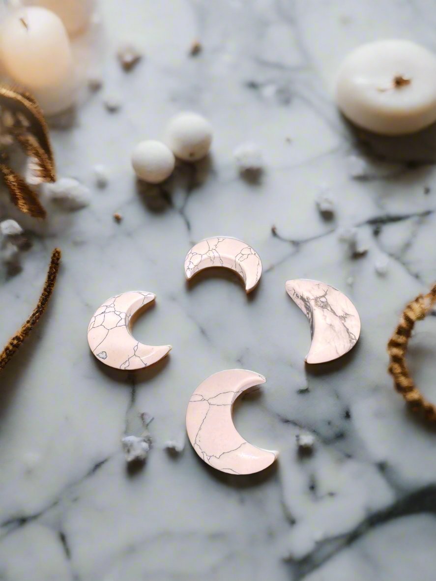 White Howlite Moon