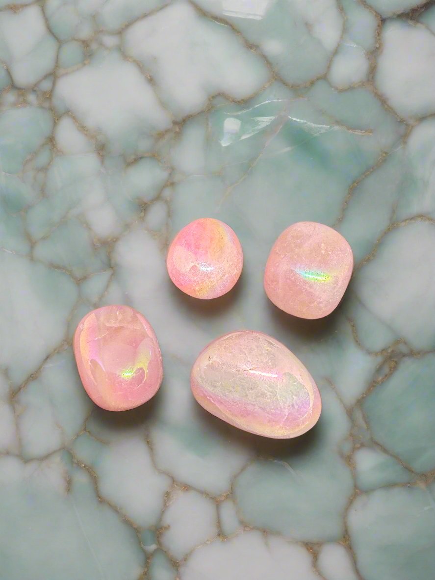 Angel Aura Rose Quartz Tumble