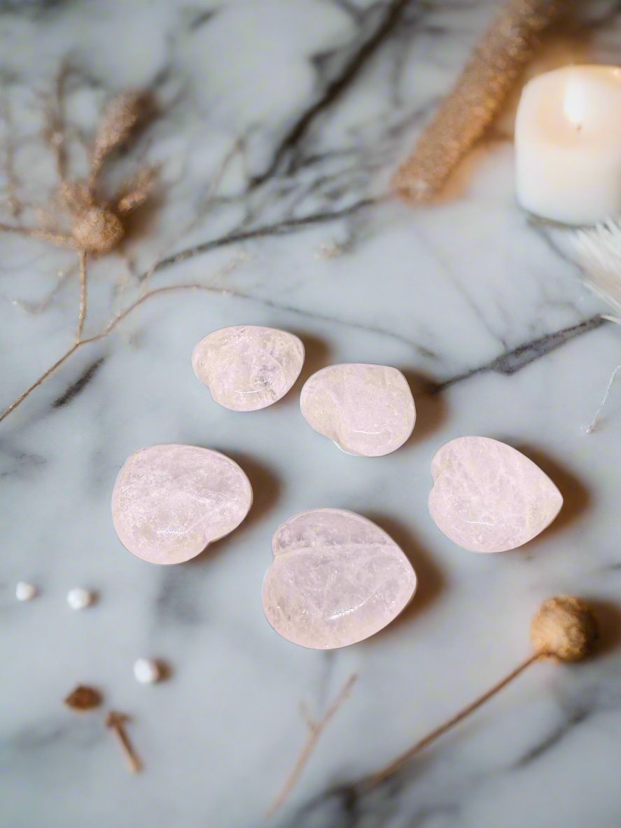 Clear Quartz Hearts
