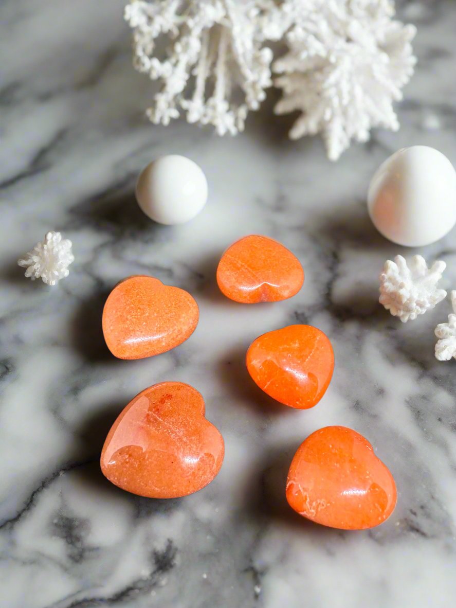 Orange Aventurine Hearts