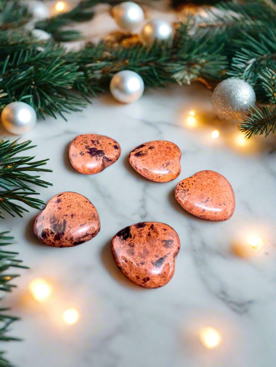 Mahogany Obsidian Hearts