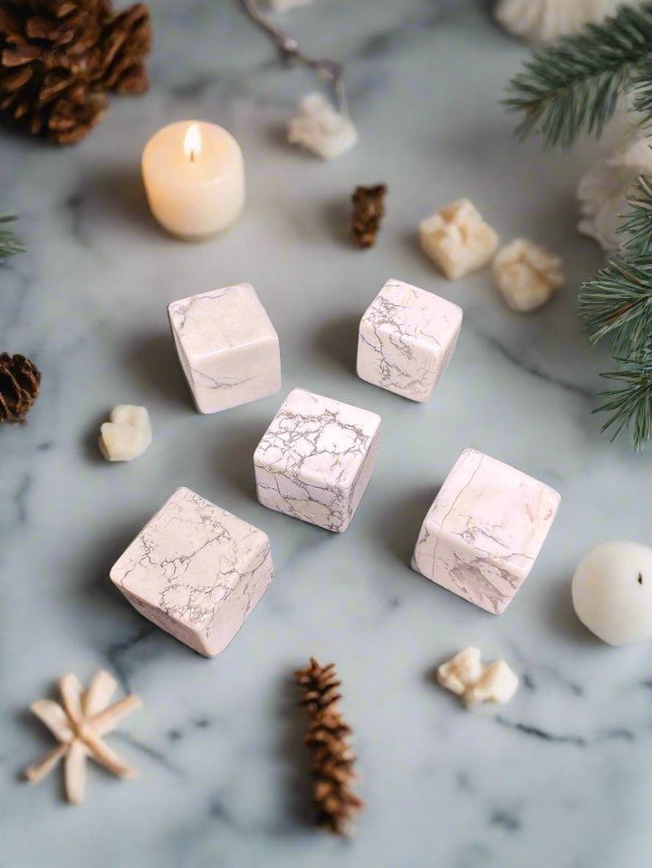 White Howlite Cubes