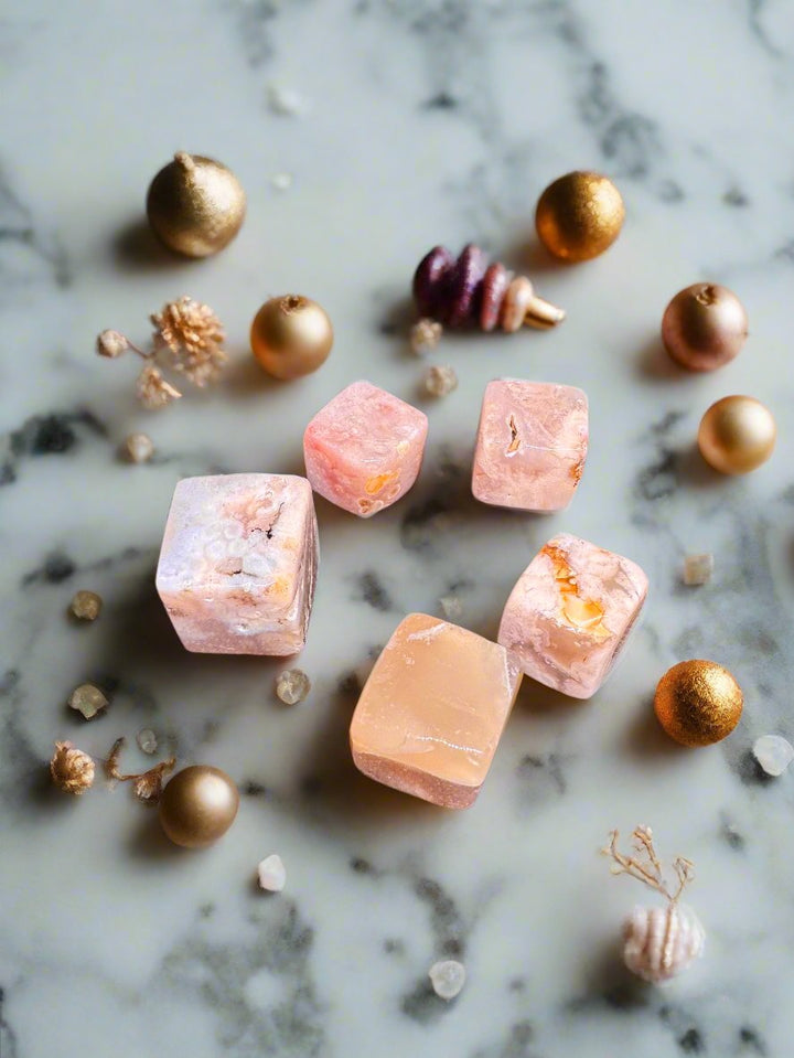 Flower Agate Cubes