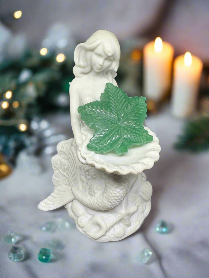Aventurine Maple Leaf Carving