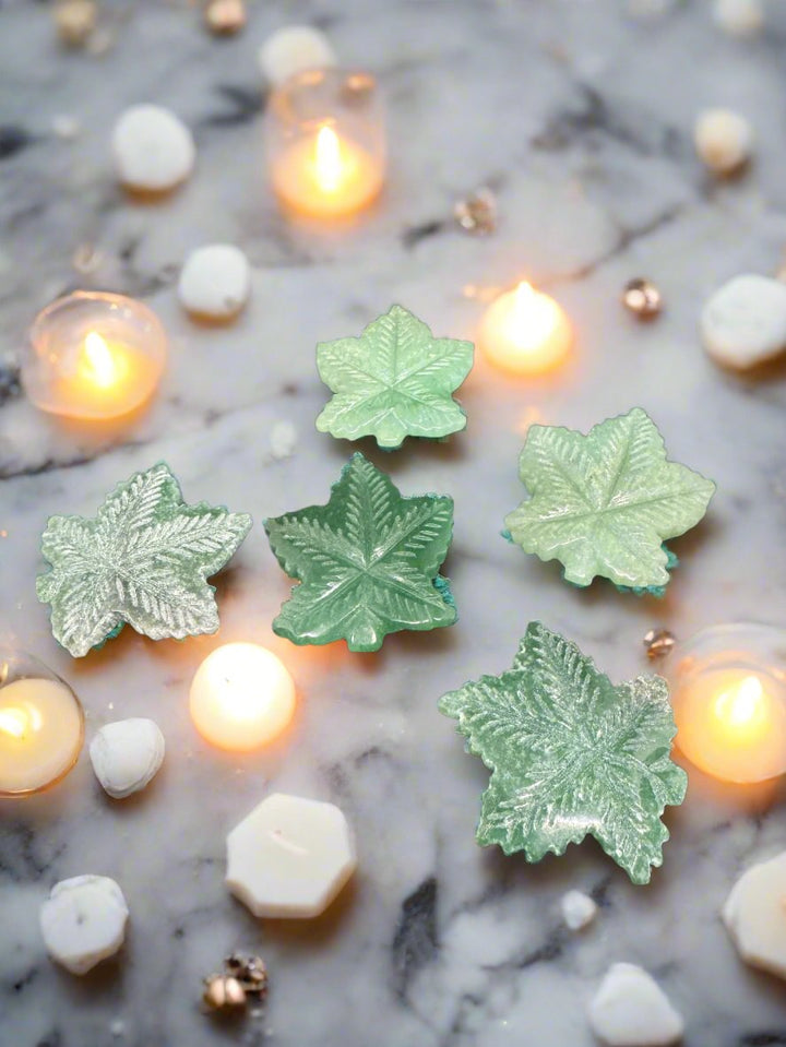 Aventurine Maple Leaf Carving