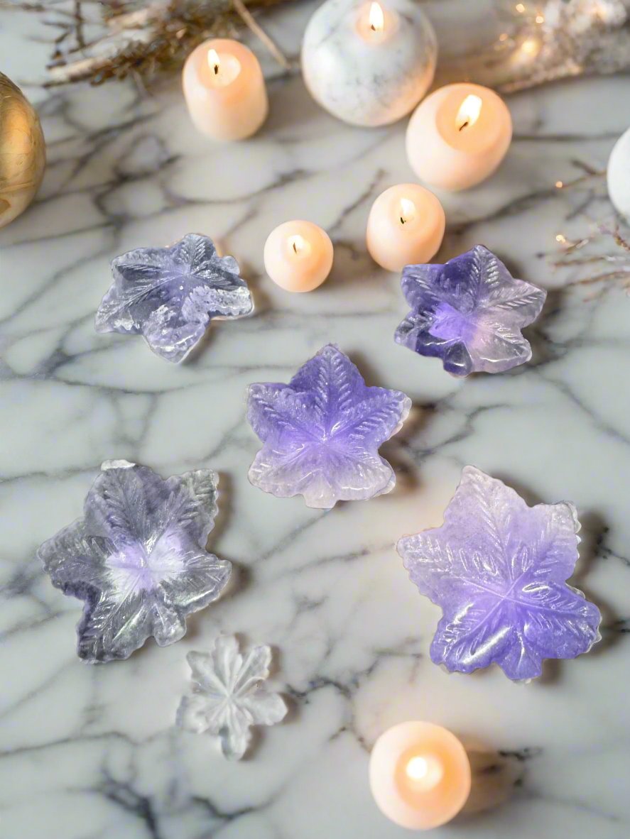 Fluorite Maple Leaf Carving