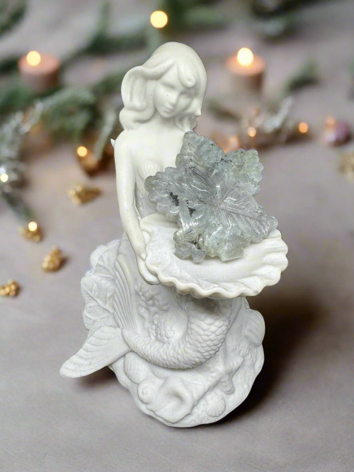 Labradorite Maple Leaf Carving