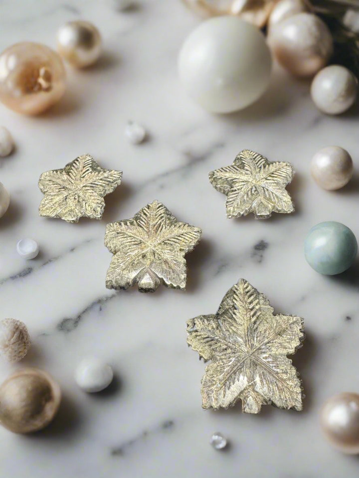 Pyrite Maple Leaf Carving