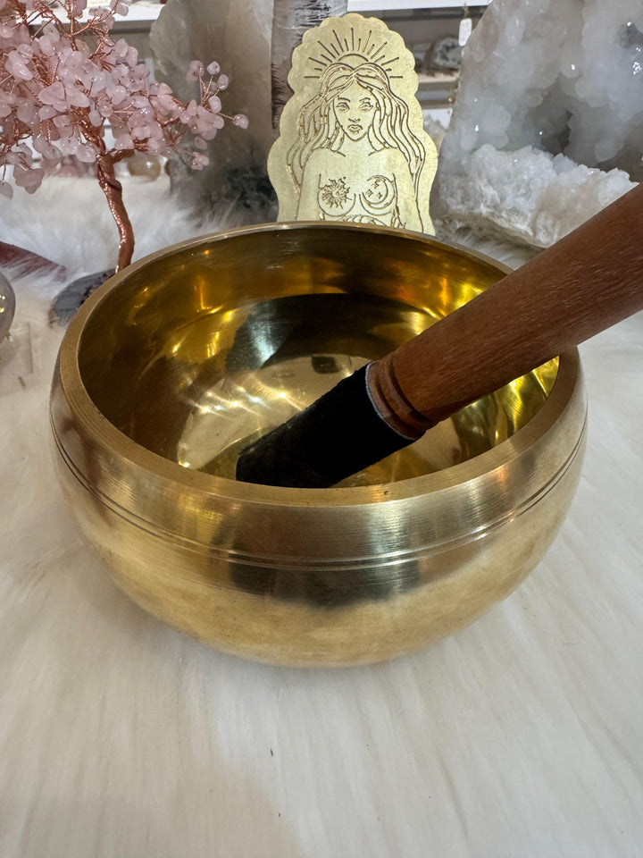 1 Tone Singing Bowl with Leather Mallet