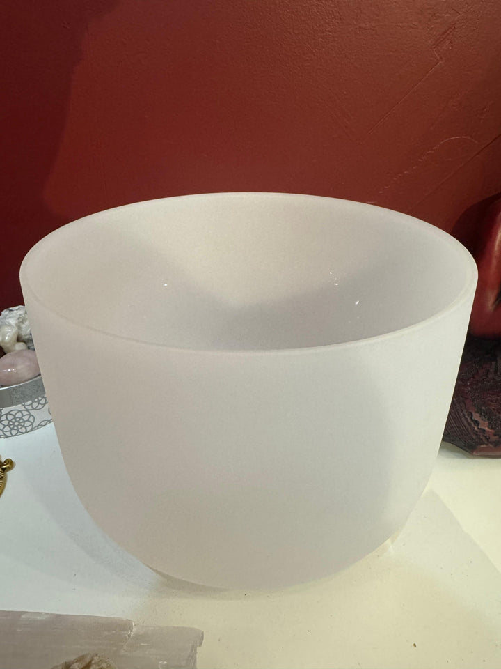 Quartz Singing Bowl with Leather Mallet - HEART CHAKRA