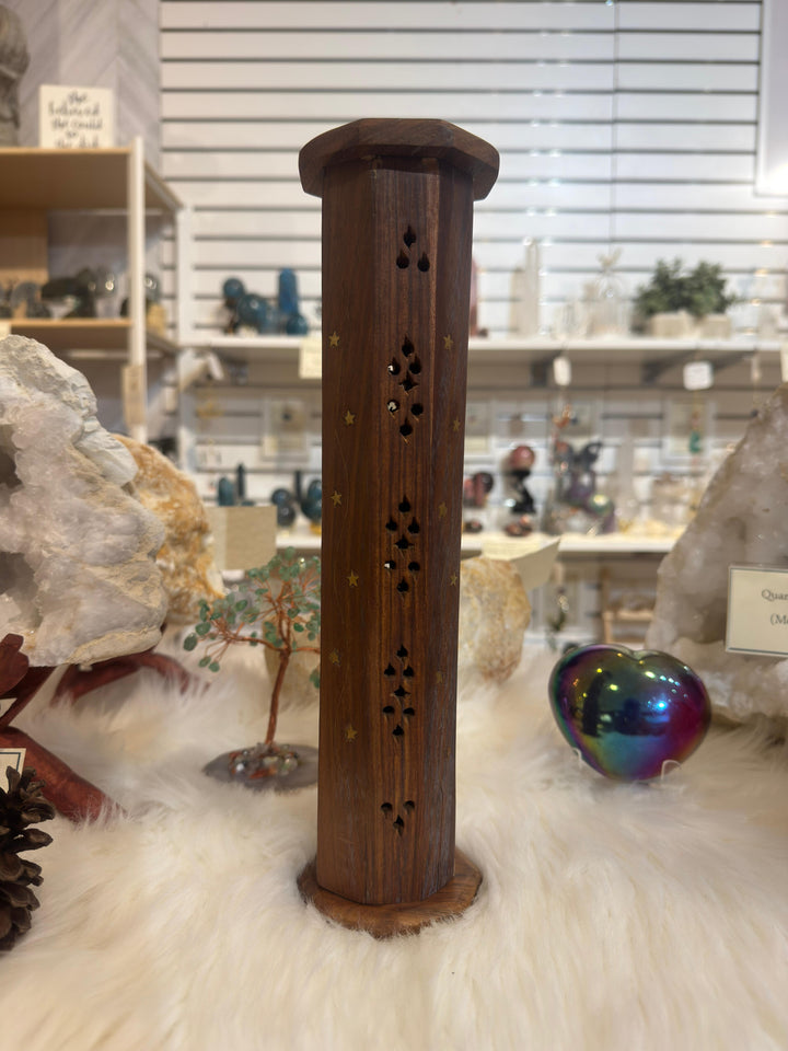 Wooden Tower Incense Sticks/Cones Burner