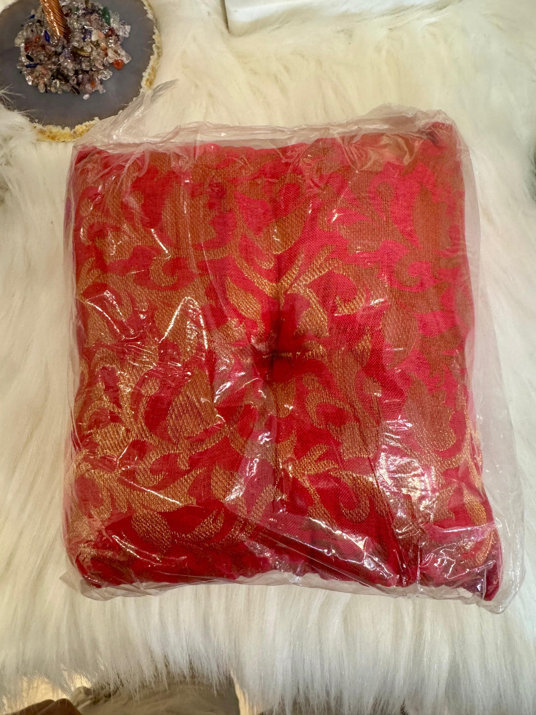 Tibetan Singing Bowl Cushion (6" x 6" x 2.5") - Random Color