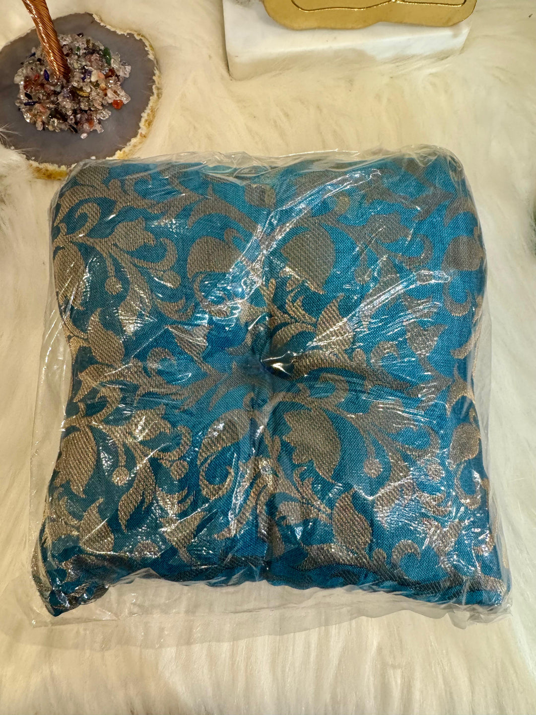 Tibetan Singing Bowl Cushion (6" x 6" x 2.5") - Random Color