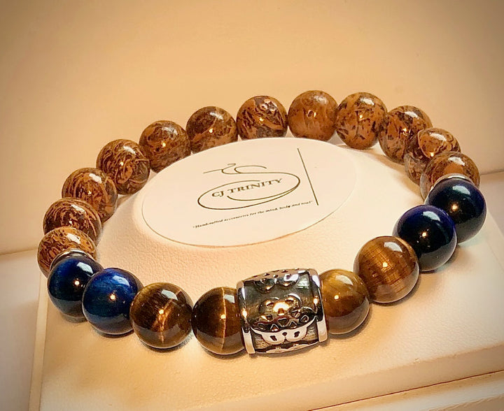 Men's Infinity Knot or Cross Multi-Gemstone Bracelet