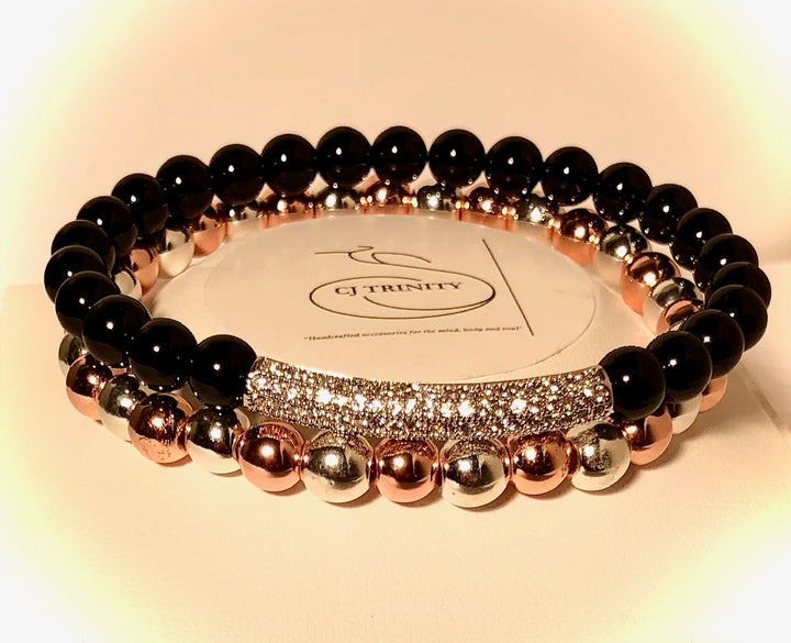 Pavé Bar Bracelet - Black Tourmaline
