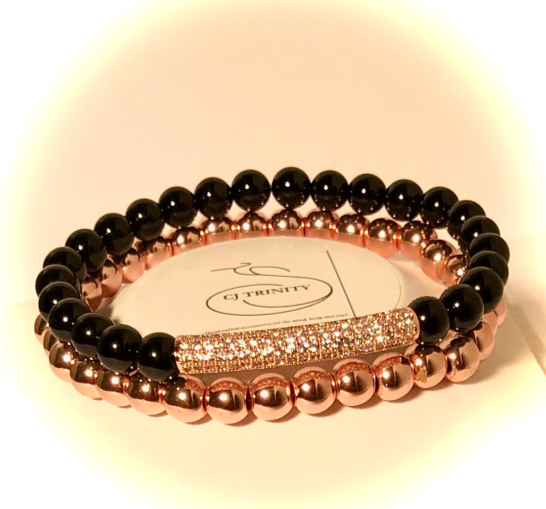 Pavé Bar Bracelet - Black Tourmaline