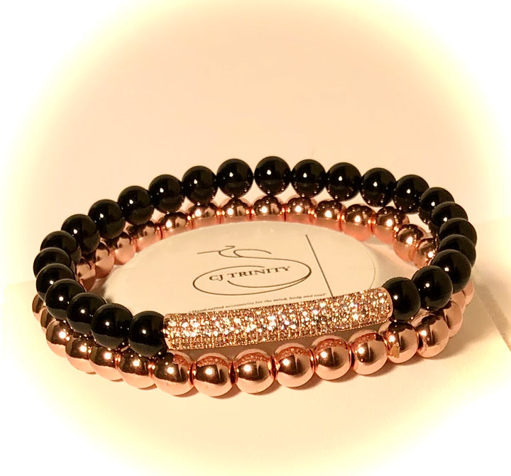 Pavé Bar Bracelet - Black Tourmaline