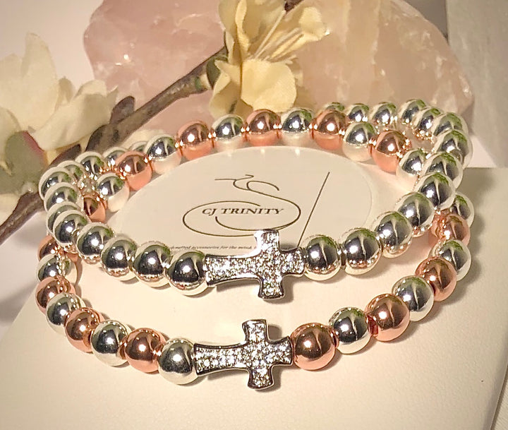 Pavé Cross Hematite Bracelet