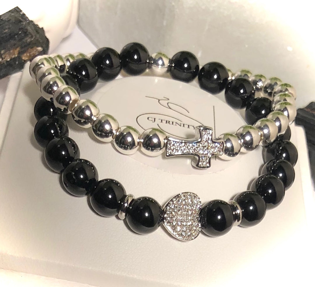 'Protect My Heart' - Pavé Protection Bracelets-Sold Separately or as a SET