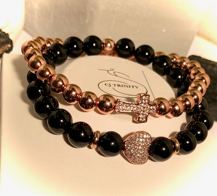 'Protect My Heart' - Pavé Protection Bracelets-Sold Separately or as a SET