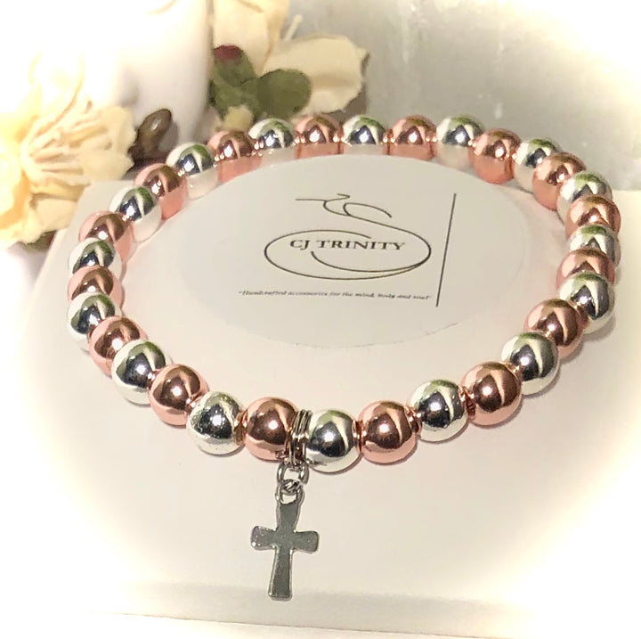 Cross - Gemstone Charm Bracelet