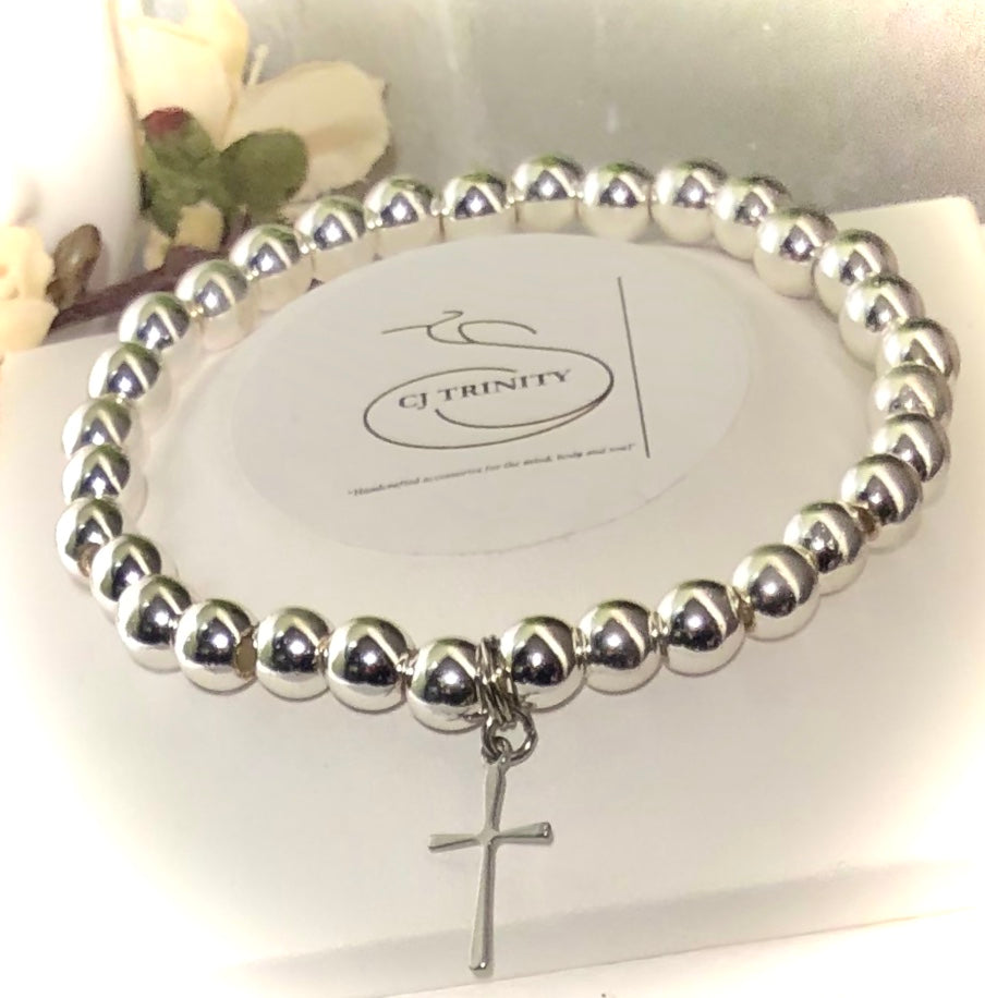 Cross - Gemstone Charm Bracelet