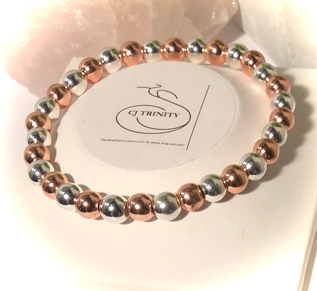 'Good Vibes Only' - Gemstone Charm Bracelet - Rose Gold
