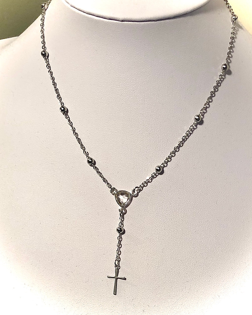 Stainless Steel Gemstone Rosary Necklace - Choice of Stone