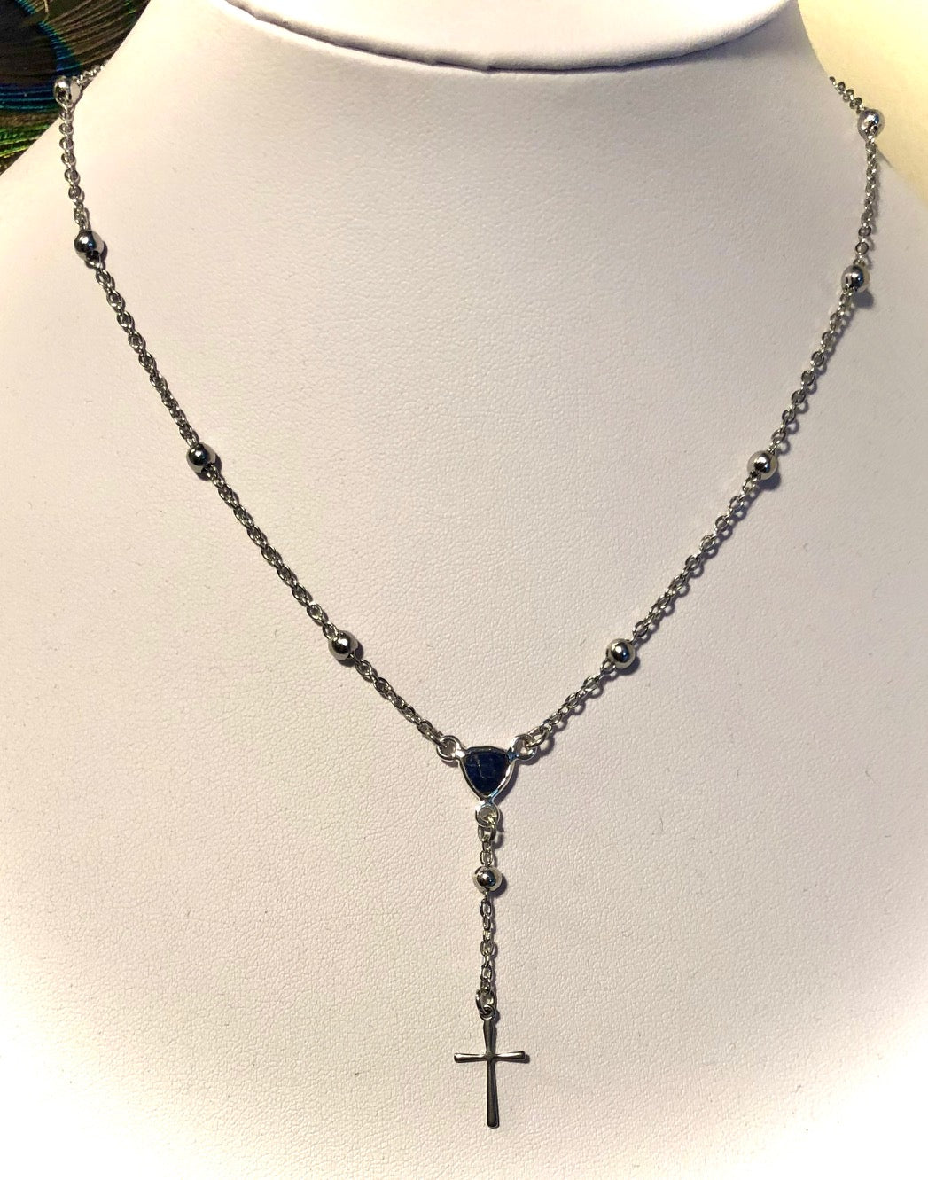 Stainless Steel Gemstone Rosary Necklace - Choice of Stone