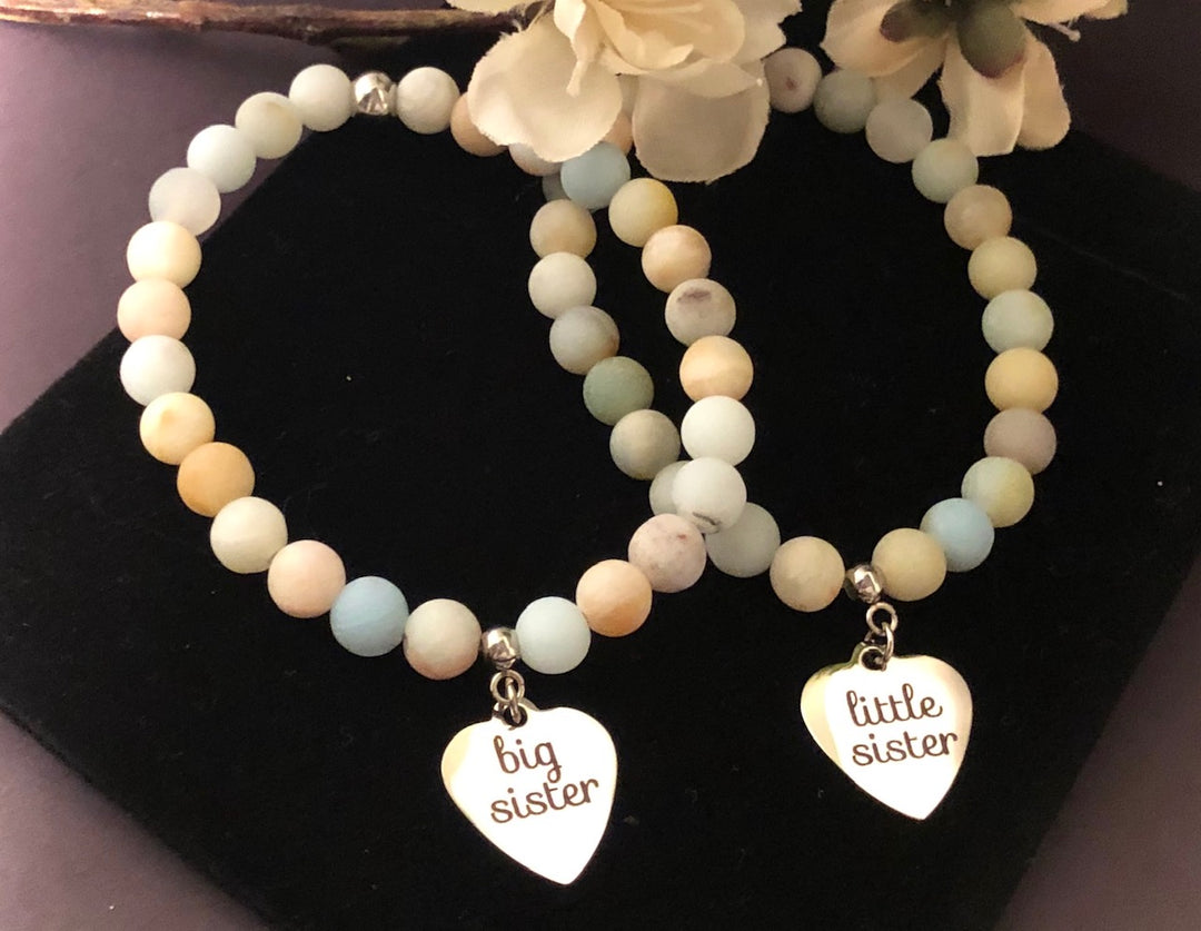 'Big Sister & Little Sister' - Choice of Bead - Kids Charm Bracelets