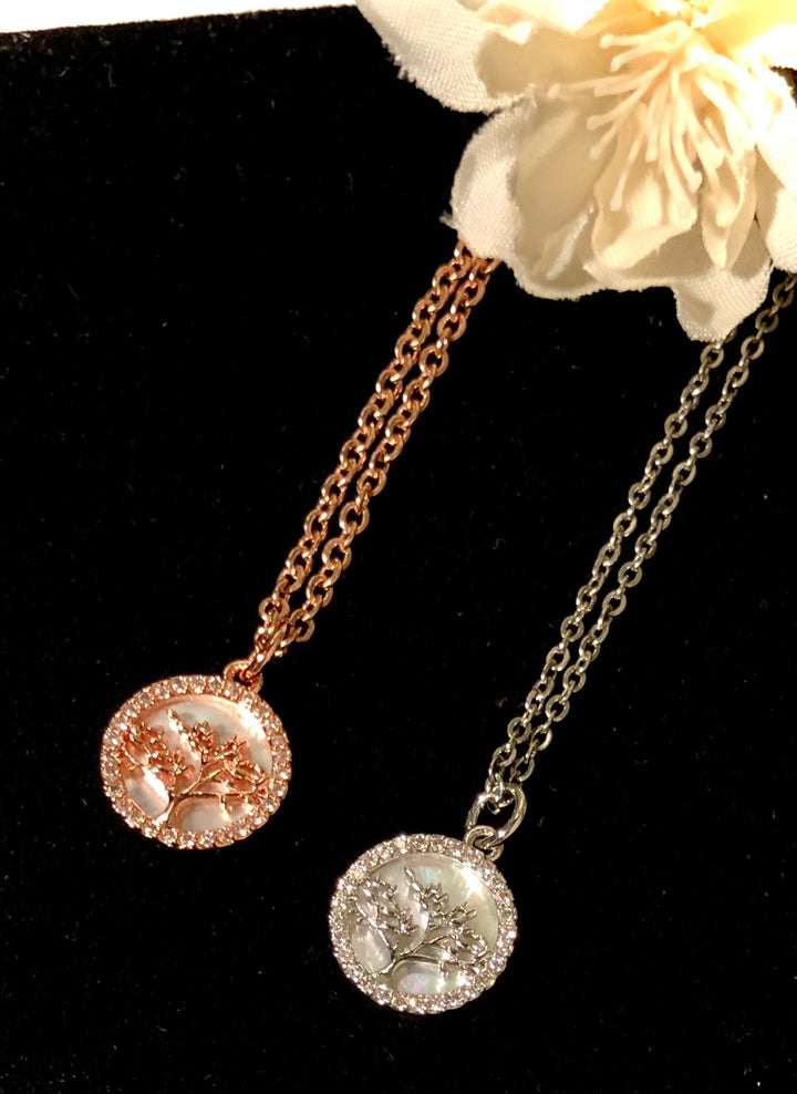 Mother of Pearl Tree of Life Necklace - Choice of Color