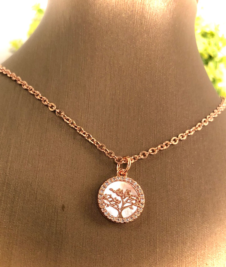 Mother of Pearl Tree of Life Necklace - Choice of Color