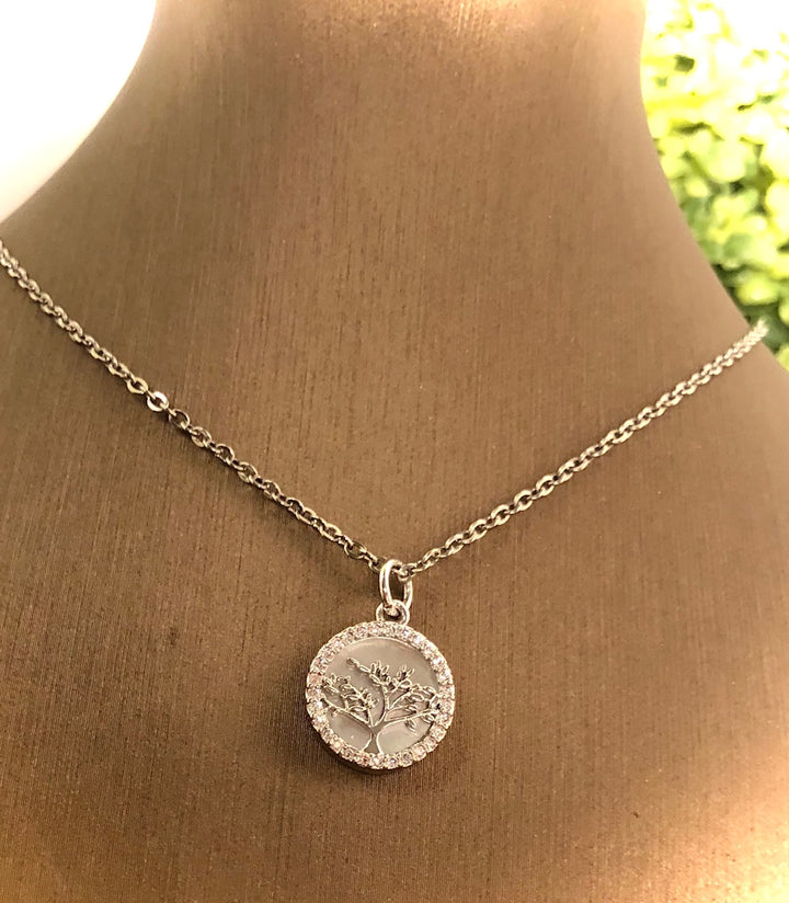 Mother of Pearl Tree of Life Necklace - Choice of Color
