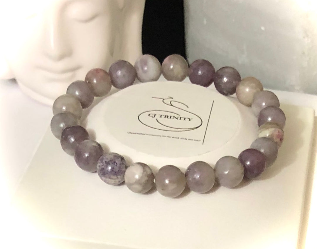 LOVE & COURAGE & HEALING - Kunzite, Blue Lace Agate and Ruby Lavender Quartz - Classic Stacking Bracelets - Sold Separartely