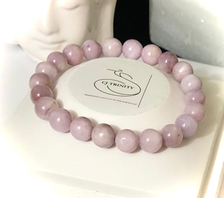 LOVE & COURAGE & HEALING - Kunzite, Blue Lace Agate and Ruby Lavender Quartz - Classic Stacking Bracelets - Sold Separartely