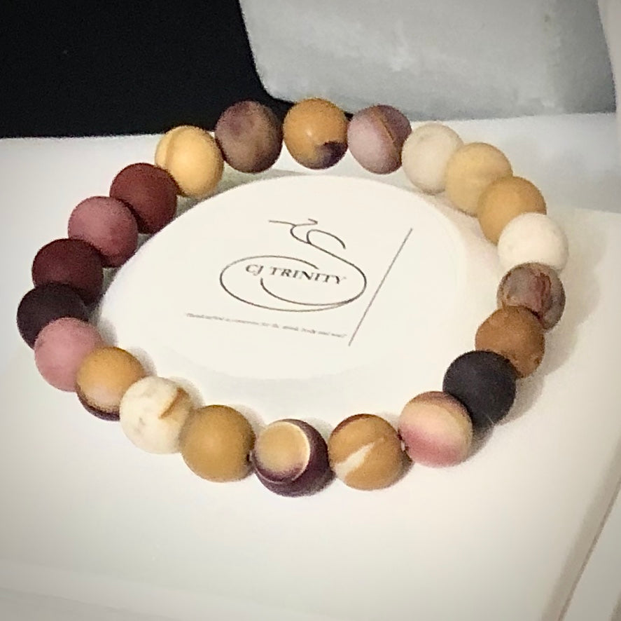 Unisex Citrine, Mookaite and Carnelian - Classic Stacking Bracelets - Sold Separately or as a Set