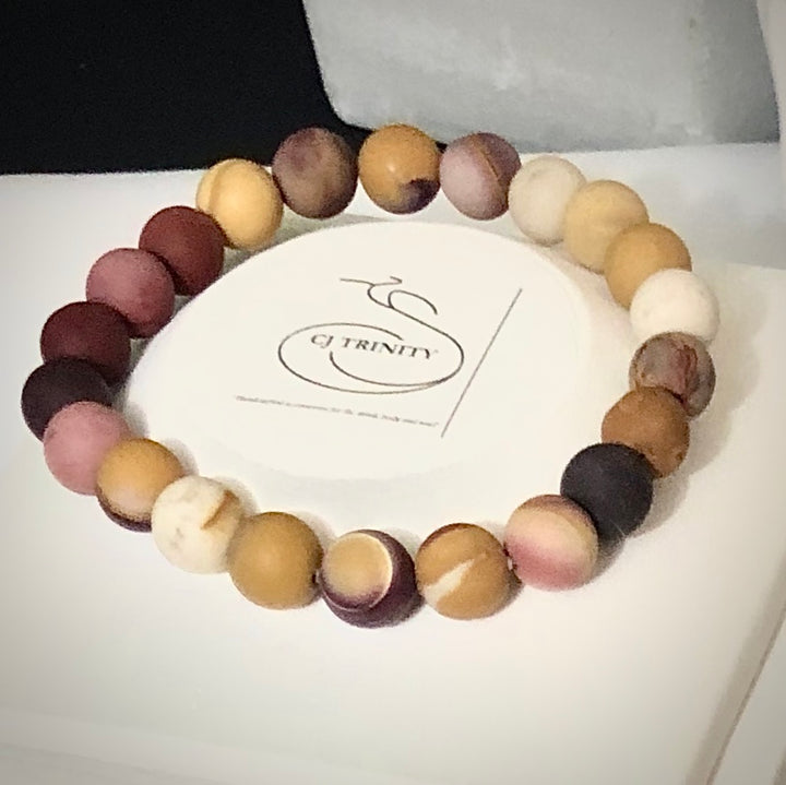 Unisex Citrine, Mookaite and Carnelian - Classic Stacking Bracelets - Sold Separately or as a Set