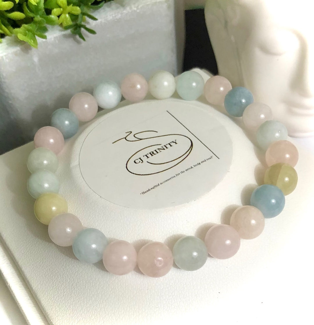 Morganite, Rose Quartz or Aquamarine - Classic Stacking Bracelets - Sold Separately or as a Set