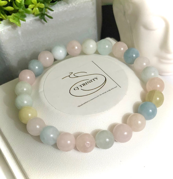 Morganite, Rose Quartz or Aquamarine - Classic Stacking Bracelets - Sold Separately or as a Set