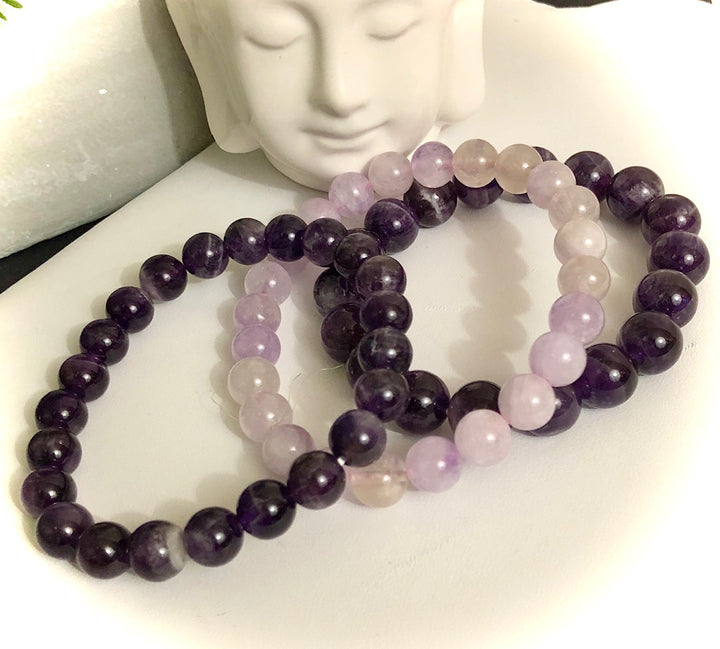 Unisex Amethyst - Classic Stacking Bracelet - Choice of Color