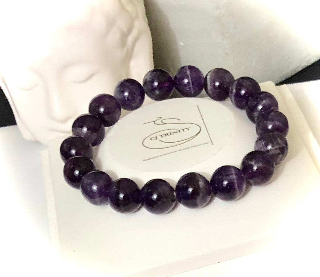 Unisex Amethyst - Classic Stacking Bracelet - Choice of Color